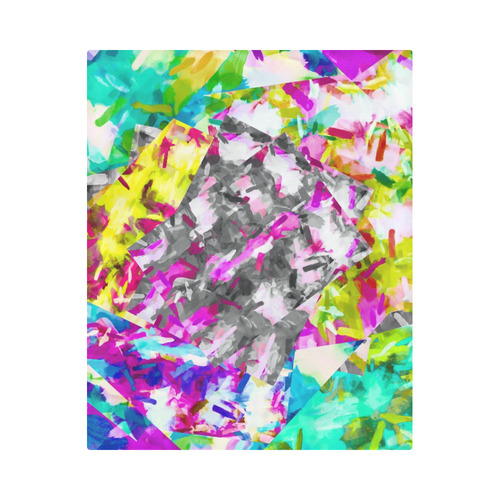 camouflage psychedelic splash painting abstract in pink blue yellow green purple Duvet Cover 86"x70" ( All-over-print)