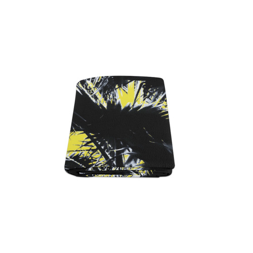 black and white palm leaves with yellow background Blanket 40"x50"