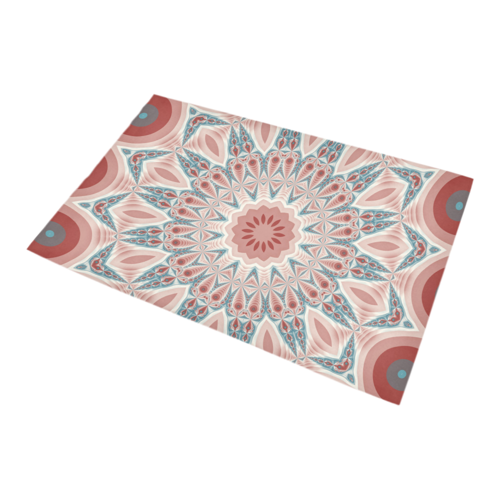 Modern Kaleidoscope Mandala Fractal Art Graphic Bath Rug 20''x 32''