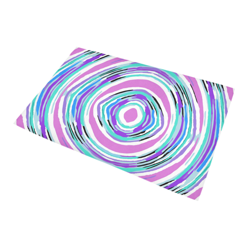 psychedelic graffiti circle pattern abstract in pink blue purple Bath Rug 20''x 32''