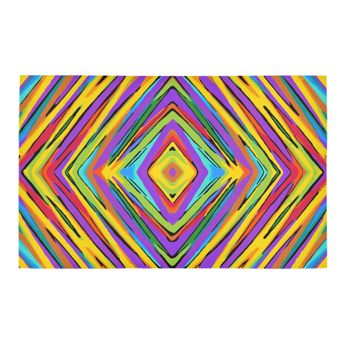 psychedelic geometric graffiti square pattern abstract in blue purple pink yellow green Bath Rug 20''x 32''