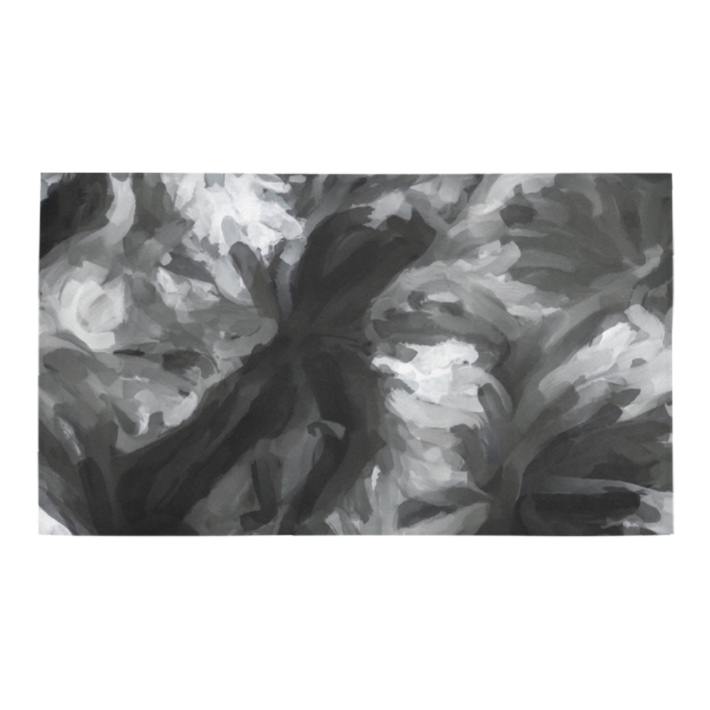 camouflage abstract painting texture background in black and white Bath Rug 16''x 28''