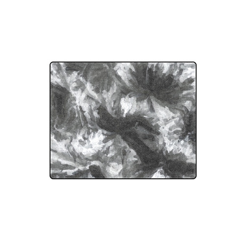 camouflage abstract painting texture background in black and white Blanket 40"x50"