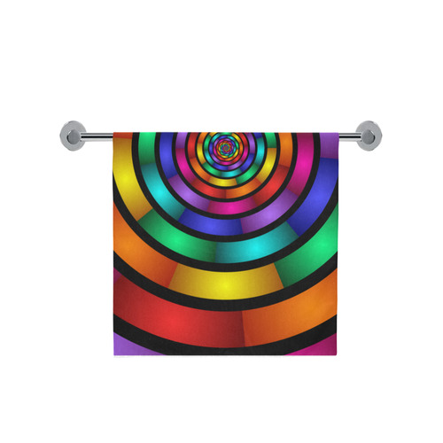 Round Psychedelic Colorful Modern Fractal Graphic Bath Towel 30"x56"