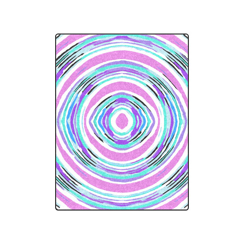 psychedelic graffiti circle pattern abstract in pink blue purple Blanket 50"x60"