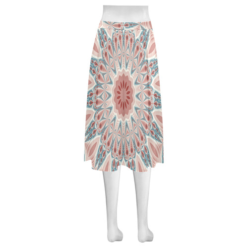 Modern Kaleidoscope Mandala Fractal Art Graphic Mnemosyne Women's Crepe Skirt (Model D16)