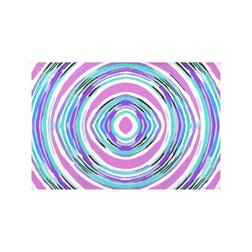 psychedelic graffiti circle pattern abstract in pink blue purple Placemat 12’’ x 18’’ (Set of 6)