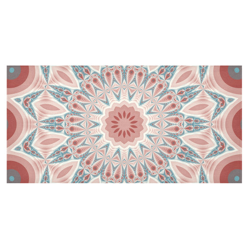 Modern Kaleidoscope Mandala Fractal Art Graphic Cotton Linen Tablecloth 60"x120"