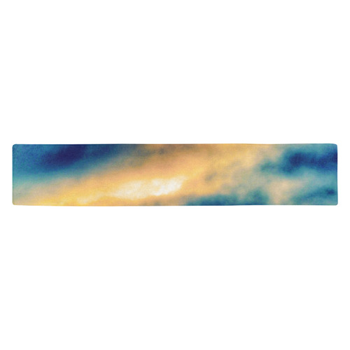 beautiful cloudy sunset sky in summer Table Runner 14x72 inch