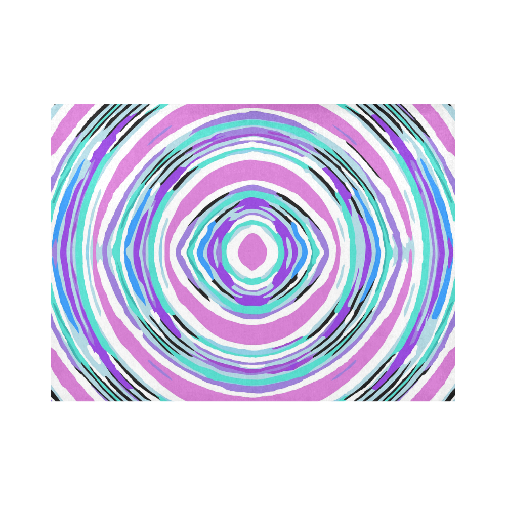 psychedelic graffiti circle pattern abstract in pink blue purple Placemat 14’’ x 19’’ (Set of 6)
