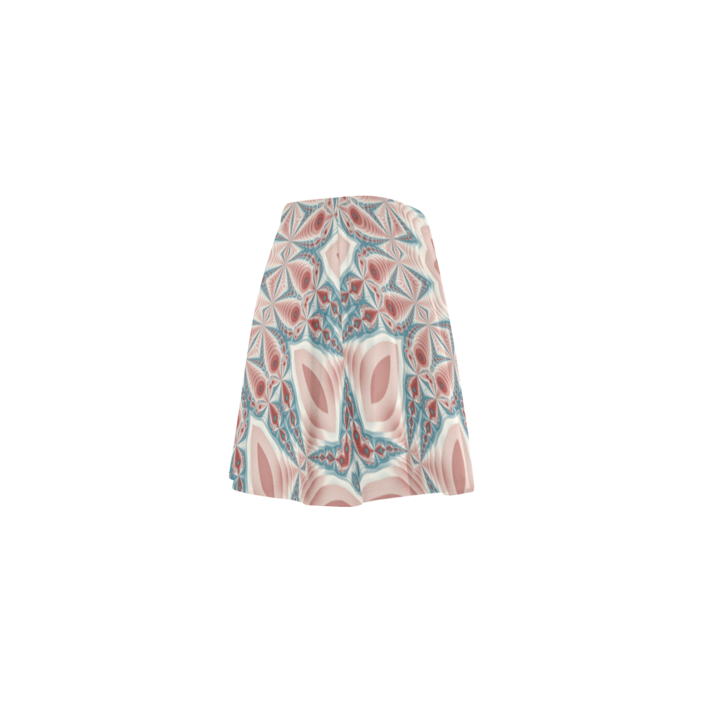 Modern Kaleidoscope Mandala Fractal Art Graphic Mini Skating Skirt (Model D36)