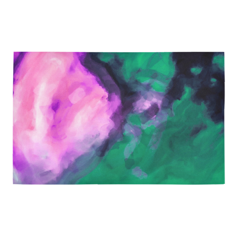 psychedelic splash painting texture abstract background in green and pink Bath Rug 20''x 32''
