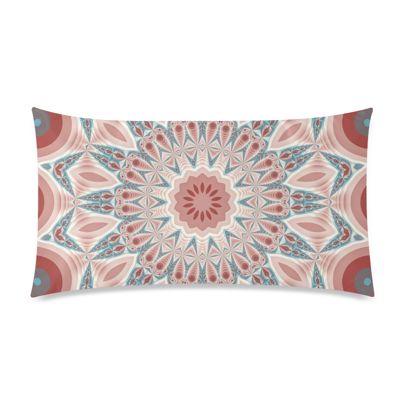 Modern Kaleidoscope Mandala Fractal Art Graphic Rectangle Pillow Case 20"x36"(Twin Sides)