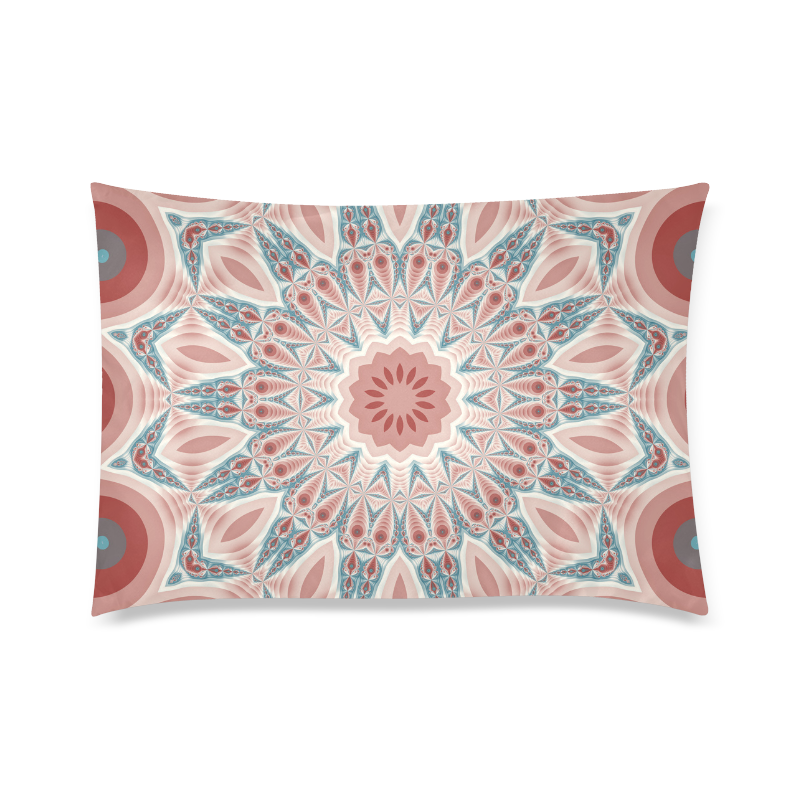 Modern Kaleidoscope Mandala Fractal Art Graphic Custom Zippered Pillow Case 20"x30"(Twin Sides)