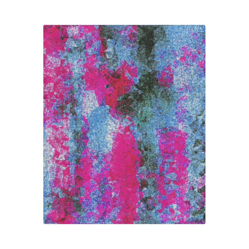 vintage psychedelic painting texture abstract in pink and blue with noise and grain Duvet Cover 86"x70" ( All-over-print)