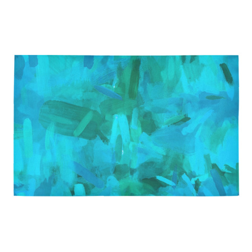 splash painting abstract texture in blue and green Bath Rug 20''x 32''