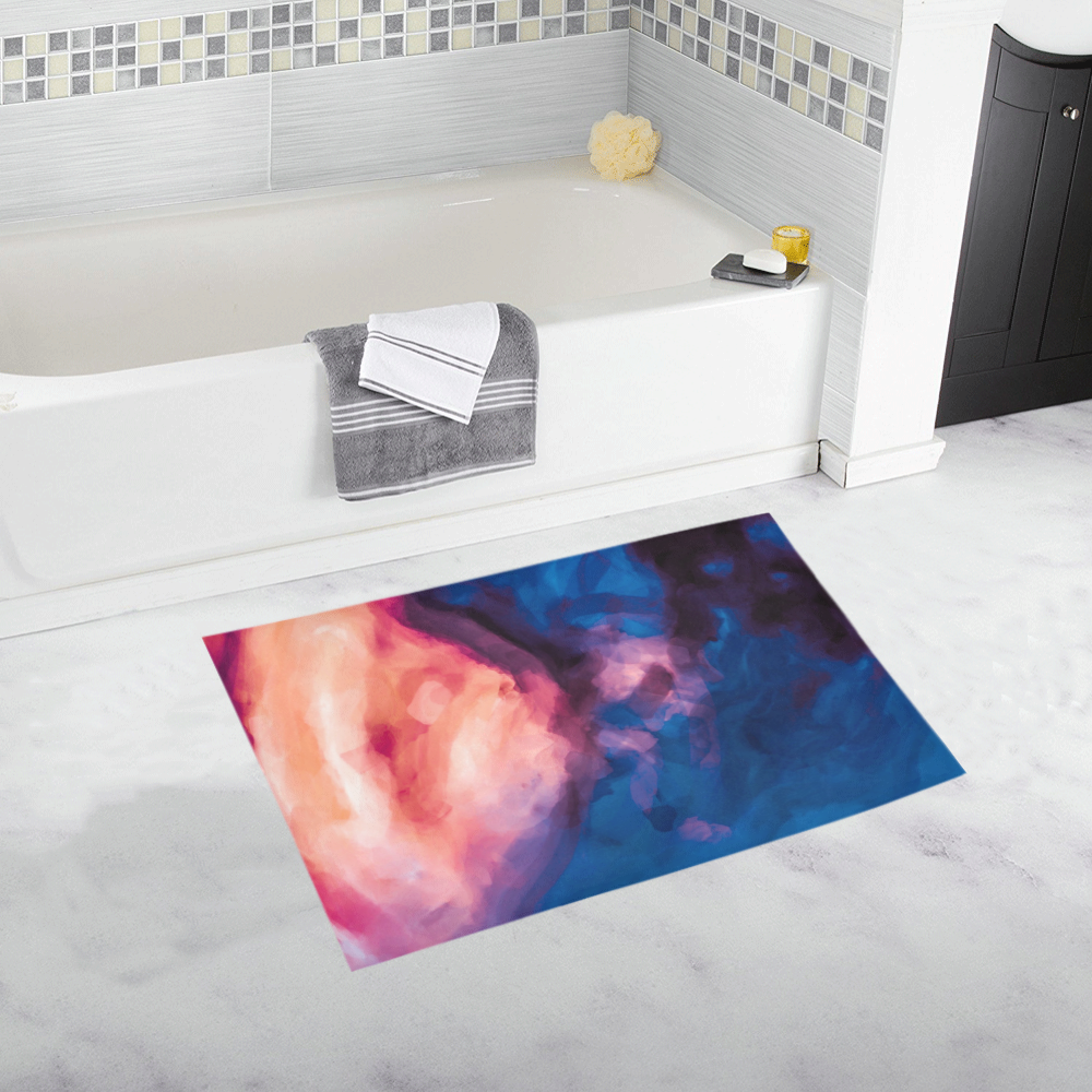 psychedelic milky way splash painting texture abstract background in red purple blue Bath Rug 20''x 32''