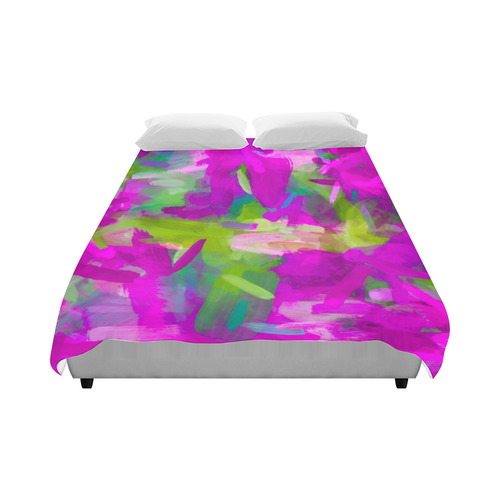 splash painting abstract texture in purple pink green Duvet Cover 86"x70" ( All-over-print)
