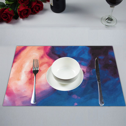 psychedelic milky way splash painting texture abstract background in red purple blue Placemat 14’’ x 19’’ (Set of 6)