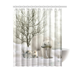 Awesome polar bear Shower Curtain 60"x72"
