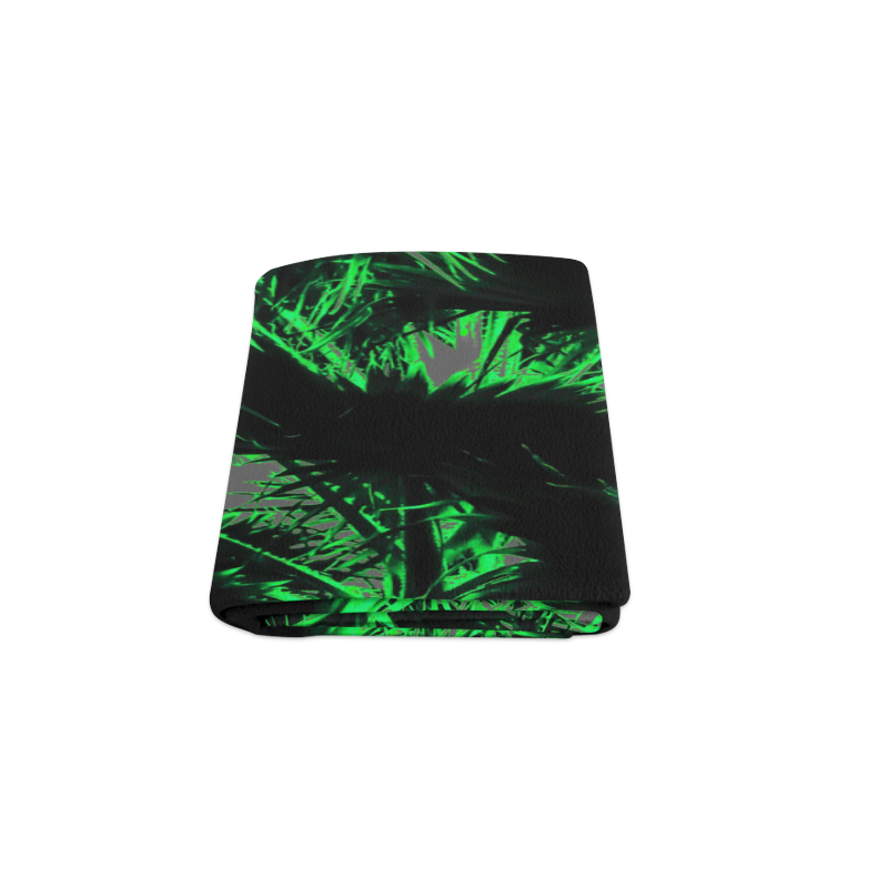 green palm leaves texture abstract background Blanket 50"x60"