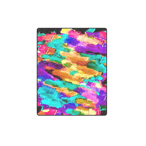 psychedelic splash painting texture abstract background in pink green purple yellow brown Blanket 40"x50"