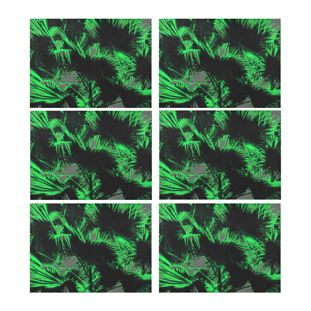 green palm leaves texture abstract background Placemat 14’’ x 19’’ (Set of 6)