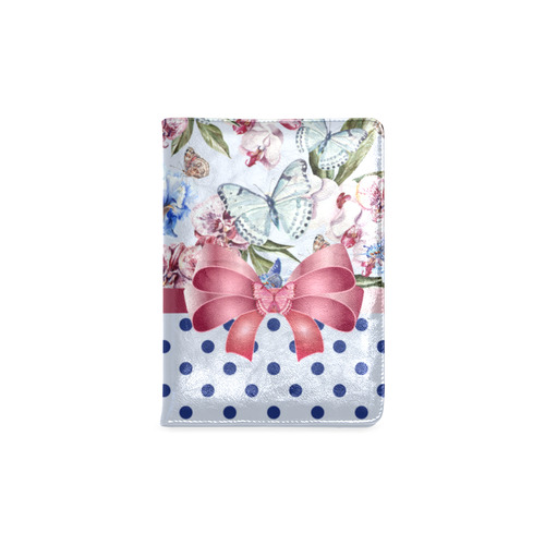 Watercolor Flowers Butterflies Polka Dots Ribbon B Custom NoteBook A5
