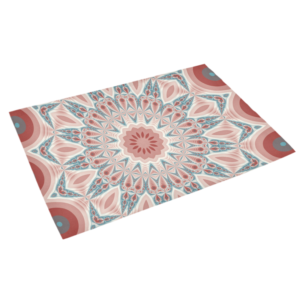Modern Kaleidoscope Mandala Fractal Art Graphic Azalea Doormat 30" x 18" (Sponge Material)