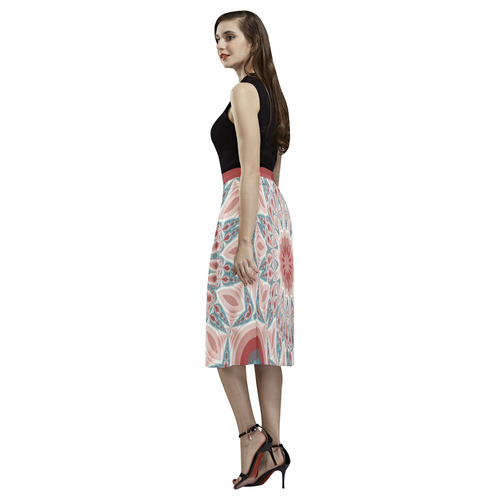 Modern Kaleidoscope Mandala Fractal Art Graphic Aoede Crepe Skirt (Model D16)