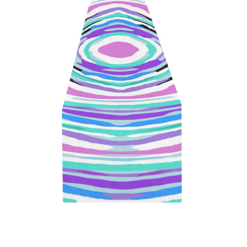 psychedelic graffiti circle pattern abstract in pink blue purple Table Runner 14x72 inch
