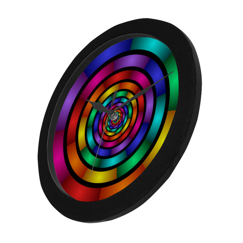 Round Psychedelic Colorful Modern Fractal Graphic Circular Plastic Wall clock