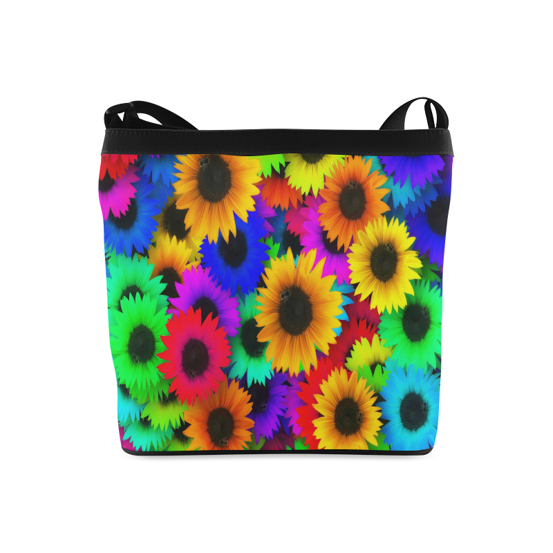 Neon Rainbow Pop Sunflowers Crossbody Bags (Model 1613)