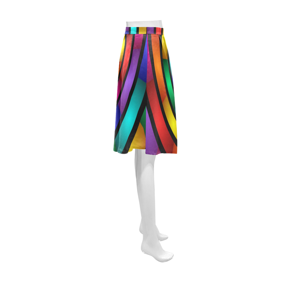 Round Psychedelic Colorful Modern Fractal Graphic Athena Women's Short Skirt (Model D15)