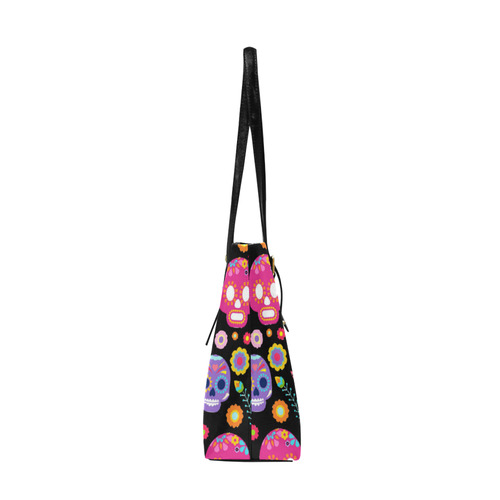 Sugar Skull Day of the Dead Floral Pattern Euramerican Tote Bag/Large (Model 1656)