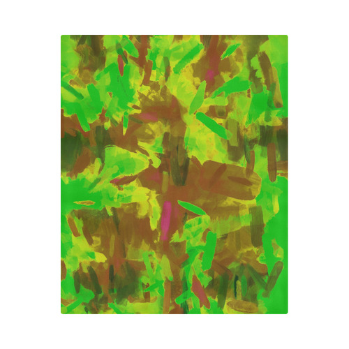 camouflage painting texture abstract background in green yellow brown Duvet Cover 86"x70" ( All-over-print)