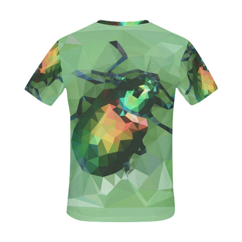 Pretty green bug, Low poly dogbane beetle All Over Print T-Shirt for Men (USA Size) (Model T40)