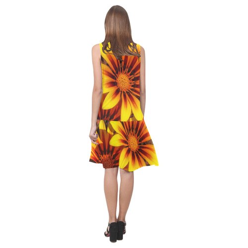 sunflower Sleeveless Splicing Shift Dress(Model D17)