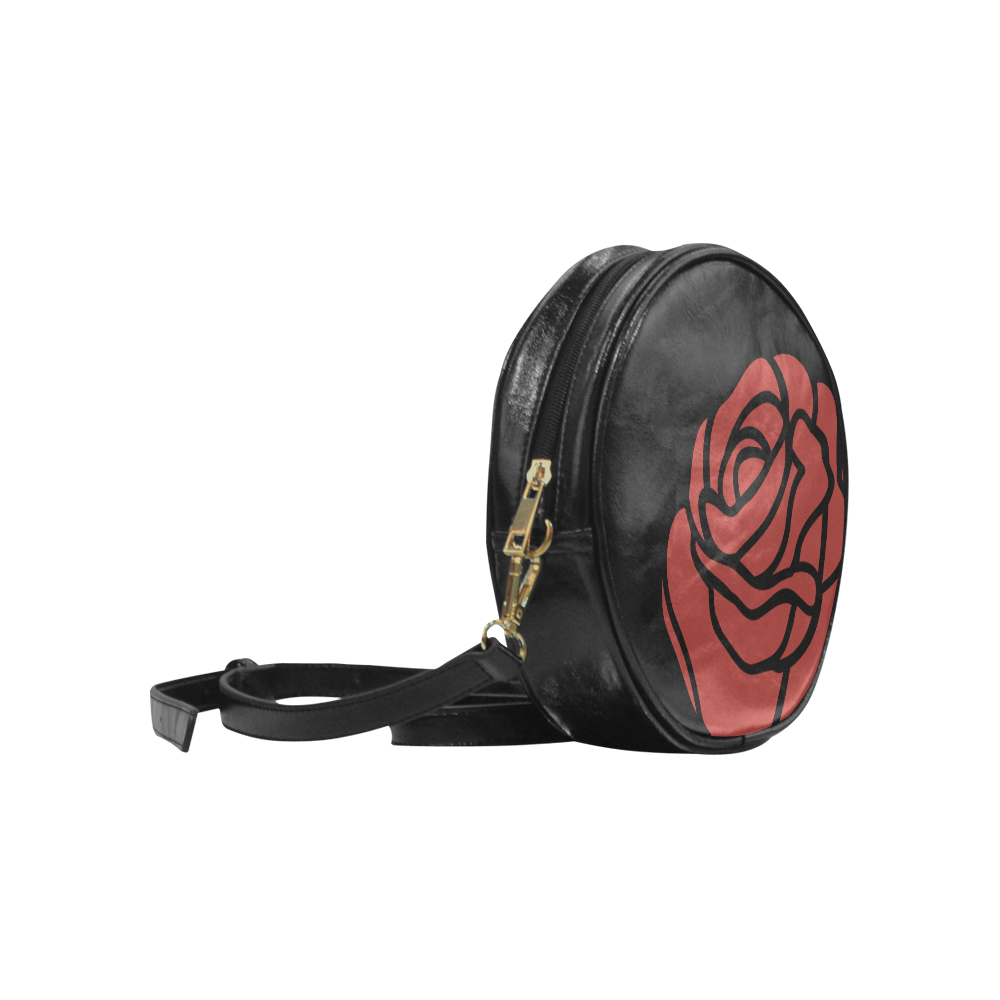 Red Rose - Round Bag Round Sling Bag (Model 1647)