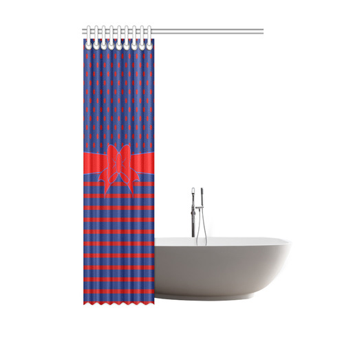 Polka Dots Stripes Comic Ribbon blue red Shower Curtain 48"x72"