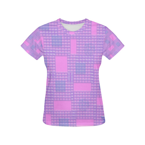BUBBLE GUM PINK All Over Print T-Shirt for Women (USA Size) (Model T40)