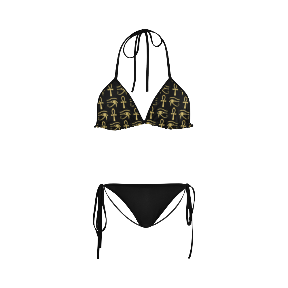Black/Gold Ankh Bikini Custom Bikini Swimsuit