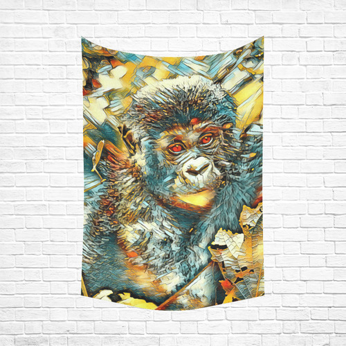 Animal_Art_Gorilla20161201_by_JAMColors Cotton Linen Wall Tapestry 60"x 90"