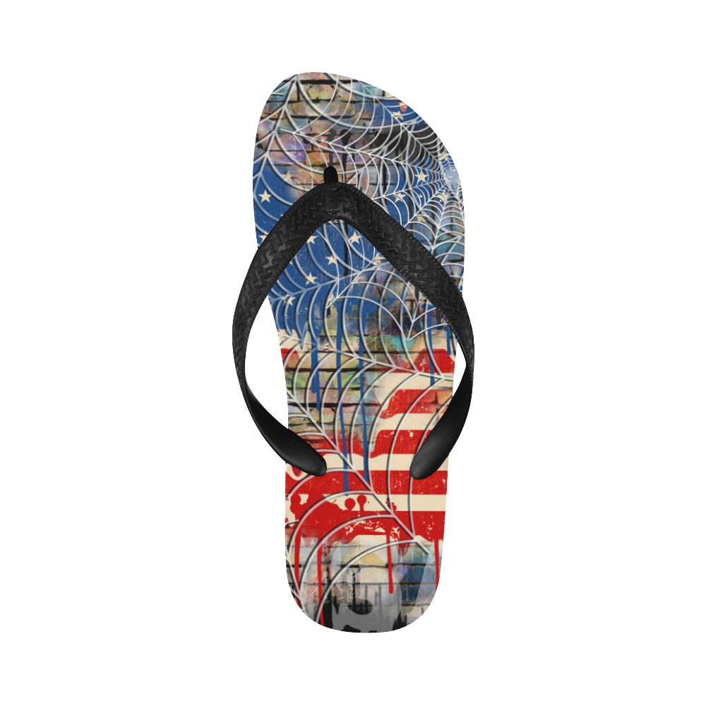 HOT USA Flag Drip Print Flip Flops Flip Flops for Men/Women (Model 040)