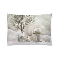 Awesome polar bear Custom Zippered Pillow Case 20"x30"(Twin Sides)