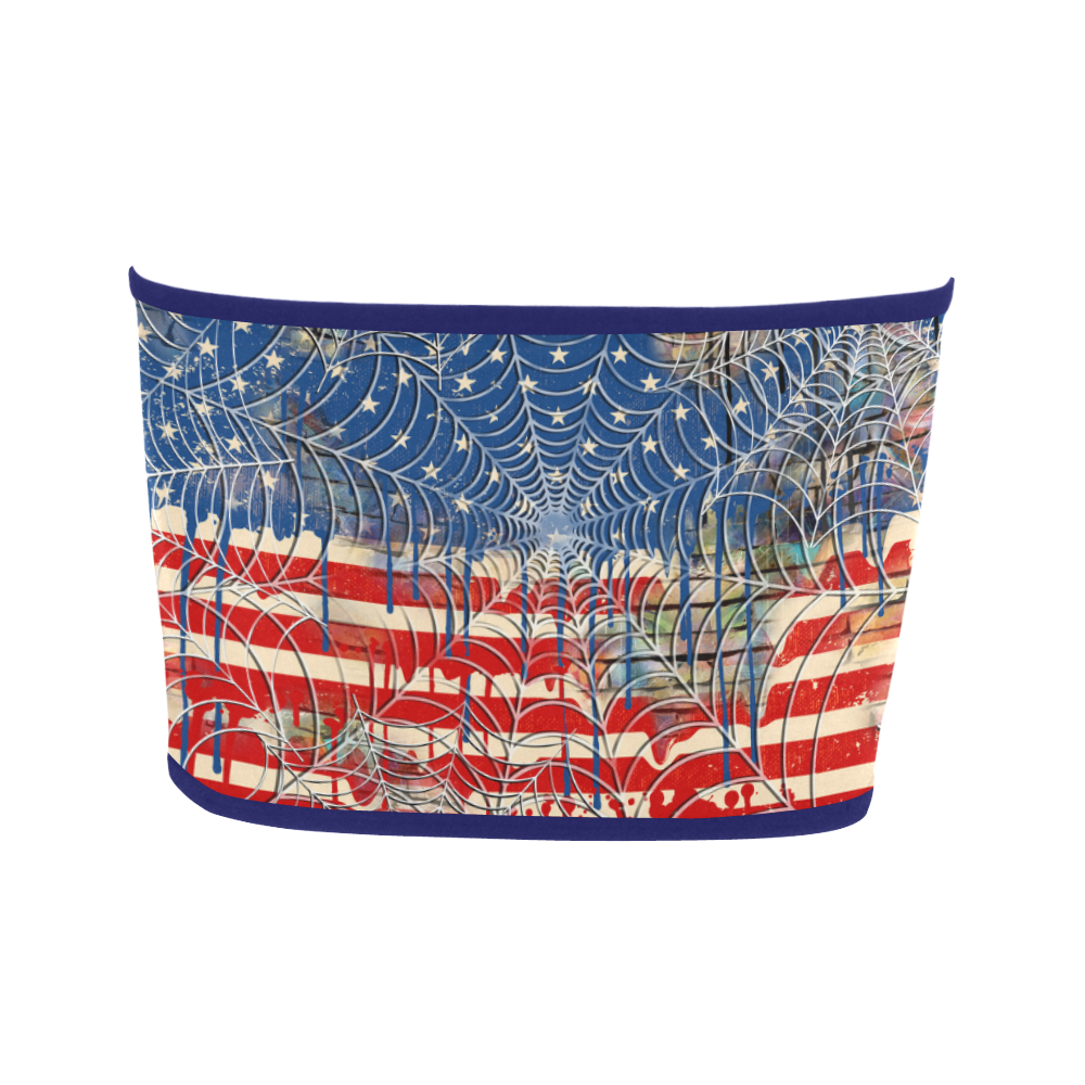 Ladies Crop Top Flag Drip Print Shirt Bandeau Top