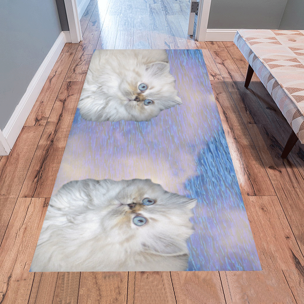 Cat and Water Area Rug 7'x3'3''