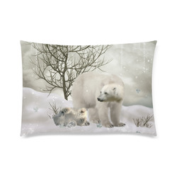 Awesome polar bear Custom Zippered Pillow Case 20"x30" (one side)