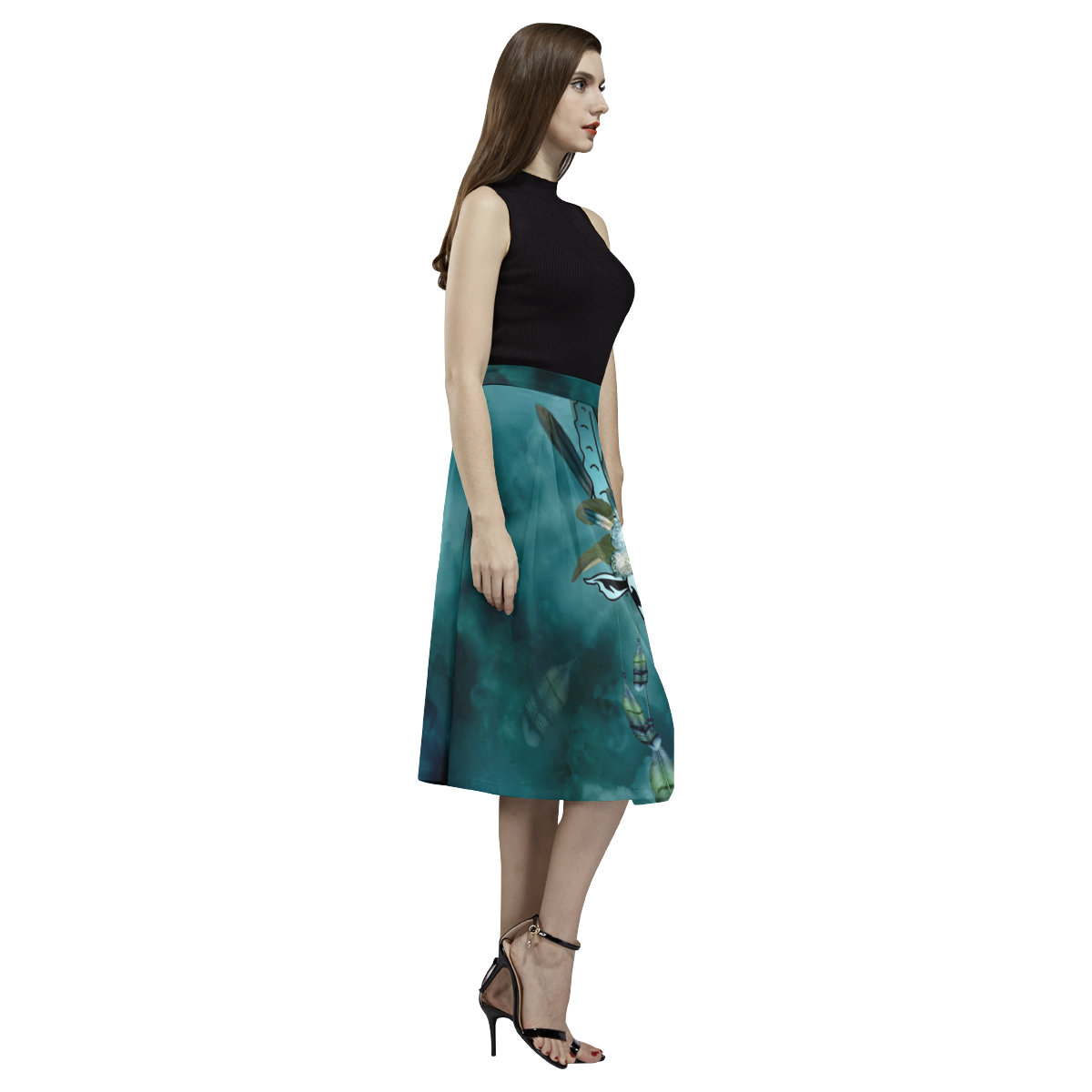The billy goat with feathers and flowers Aoede Crepe Skirt (Model D16)