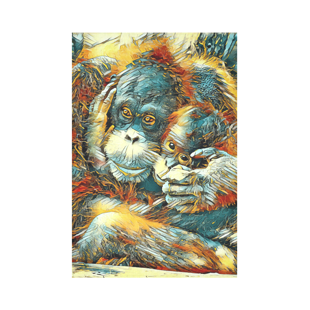 Animal_Art_OrangUtan20161201_by_JAMColors Cotton Linen Wall Tapestry 60"x 90"